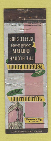 Matchbook Cover - Hotel Continental Kansas City MO WEAR