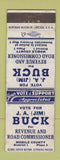 Matchbook Cover - JA Jim Buck Mobile County Revenue Commissioner AL