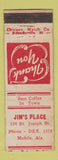 Matchbook Cover - Jim's Place Mobile AL WEAR