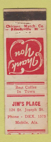 Matchbook Cover - Jim's Place Mobile AL WEAR