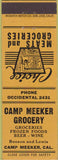 Matchbook Cover - Camp Meeker Grocery CA orange