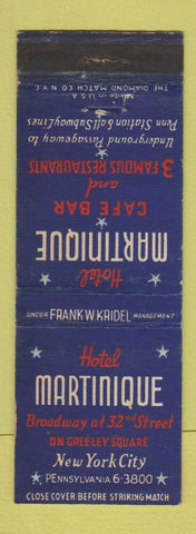 Matchbook Cover - Hotel Martinique New York City WEAR