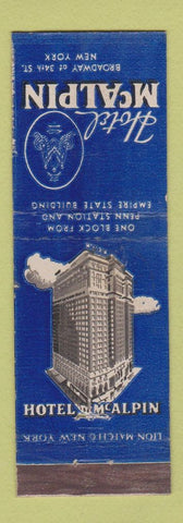 Matchbook Cover - Hotel McAlpin New York City