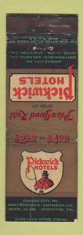 Matchbook Cover - Pickwick Hotels WEAR