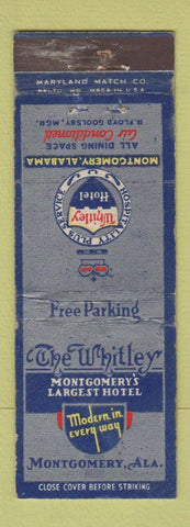 Matchbook Cover - The Whitley Hotel Montgomery AL WEAR