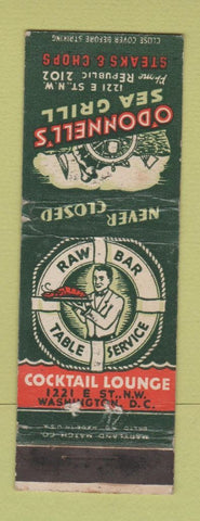 Matchbook Cover - O'Donnell's Sea Grill Washington DC WEAR