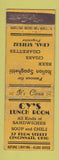 Matchbook Cover - Cy's Lunch Room Cincinnati OH WORN