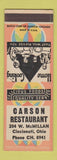 Matchbook Cover - Carson Restaurant Cincinnati OH SAMPLE