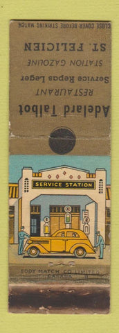 Matchbook Cover - Adelard Talbot oil gas St Felicien QC? WORN