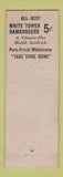 Matchbook Cover - White Tower Hamburgers
