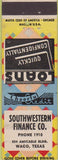 Matchbook Cover - Southwestern Finance CO Waco TX