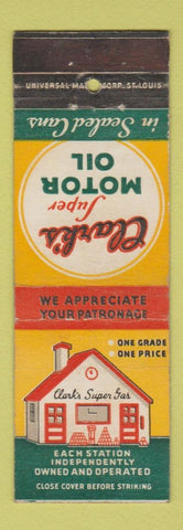 Matchbook Cover - Clark's Super Motor oil gas