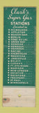 Matchbook Cover - Clark's Super Motor oil gas