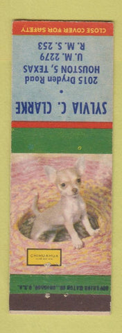 Matchbook Cover - Sylvia Clarke Houston TX Match Collector Chihuahua
