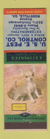 Matchbook Cover - USE Pest Control Rossville GA Chihuahua