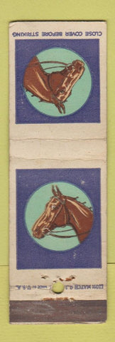 Matchbook Cover - Lion Match Horse Scene WEAR