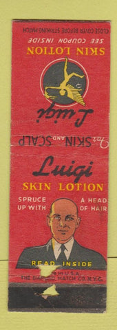 Matchbook Cover - Luigi Skin Lotion girlie POOR STRIKER AREA