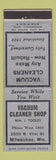 Matchbook Cover - Vacuum Claner Shop Milwaukee WI