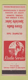 Matchbook Cover - Cicero Radio Specialty Sales Cicero IL