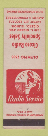 Matchbook Cover - Cicero Radio Specialty Sales Cicero IL