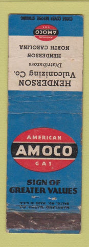 Matchbook Cover - Amoco oil gas Henderson Vulcanizing Henderson NC WORN