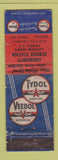 Matchbook Cover - Tydol Veedol oil gas Catskill NY POOR