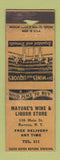 Matchbook Cover - Mayone's Wine Liquor Store Ravena NY POOR STRIKER AREA YELLOW