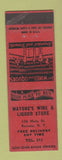 Matchbook Cover - Mayone's Wine Liquor Store Ravena NY RED