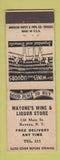 Matchbook Cover - Mayone's Wine Liquor Store Ravena NY WHITE