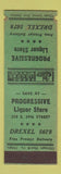 Matchbook Cover - Progressive Liquor Store Chicago? SAMPLE WEAR