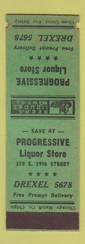 Matchbook Cover - Progressive Liquor Store Chicago? SAMPLE WEAR