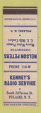 Matchbook Cover - Kenney's Radio Pulaski NY Myers Pumps GE Refrigerators