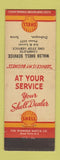 Matchbook Cover - Shell oil gas Walsh Dubuque IA low phone # WEAR