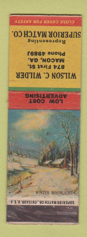 Matchbook Cover - Wilson Wilder Superior Match Dealer Macon GA