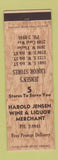 Matchbook Cover - Harold Jensen Wine Liquor Miami FL Happy Hour Tavern