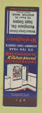 Matchbook Cover - Westinghouse Appliances Refrigerators Boston MA