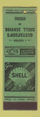 Matchbook Cover - Shell oil gas Hibbing MN Gustafson's SAMPLE WEAR