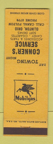 Matchbook Cover - Mobil oil gas Conner's Clinton OH low phone #