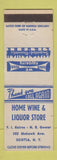 Matchbook Cover - Home Wine Liquor Store Scotia NY