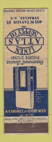 Matchbook Cover - Linen Atlas Supply Syracuse NY towels WORN