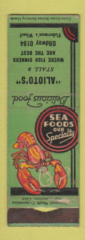 Matchbook Cover - Alioto's Restaurant San Francisco CA WORN