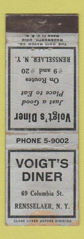 Matchbook Cover - Voigt's Diner Rensselaer NY WORN