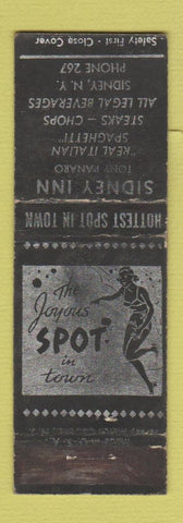 Matchbook Cover - Sidney Inn Sidney NY low phone # girlie WORN