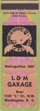 Matchbook Cover - L and M Garage Moose Club Washington DC