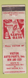 Matchbook Cover - Victor's Auto Parts East Victor NY WORN
