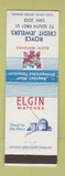 Matchbook Cover - Elgin Watches Royce Jewelers San Jose CA