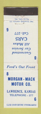 Matchbook Cover - Morgan Mack Motors Lawrence KS Ford WEAR
