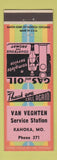 Matchbook Cover - Van Veghten Service oil gas Kahoka MO low phone #