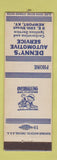 Matchbook Cover - Denny's Auto Service Newport KY