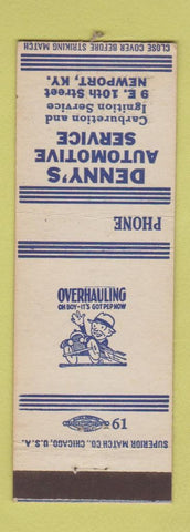 Matchbook Cover - Denny's Auto Service Newport KY